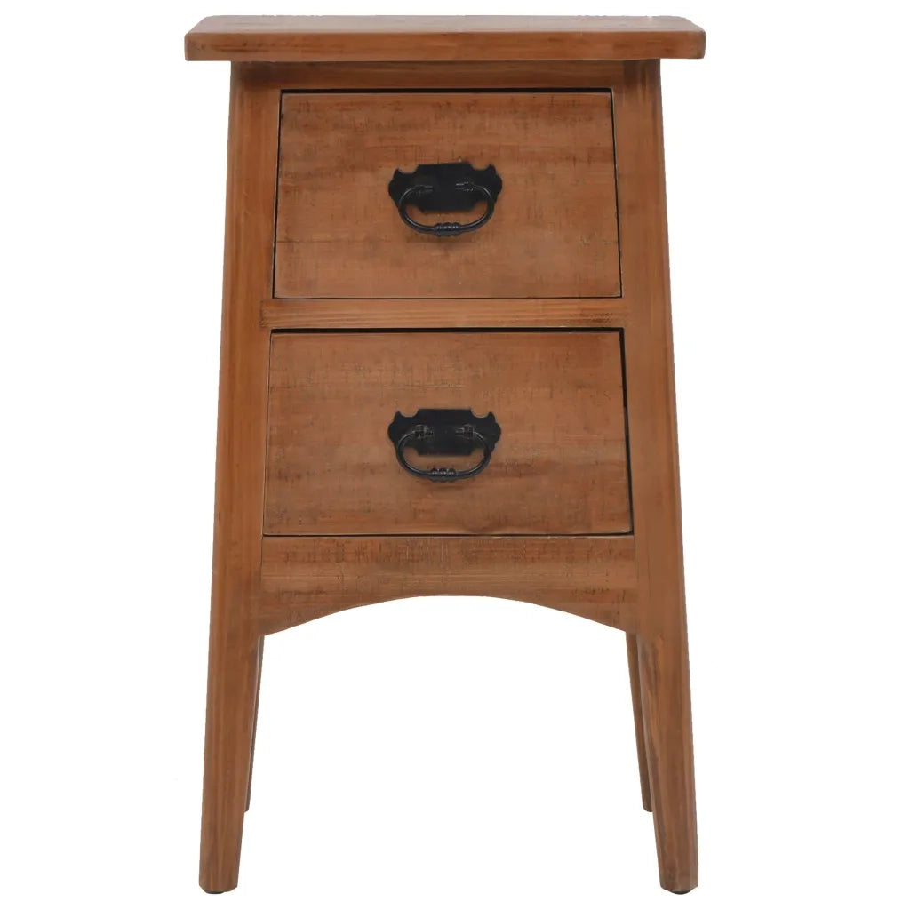 Comodino in Legno Massello di Abete 40x29x68 cm Marrone cod mxl 30771