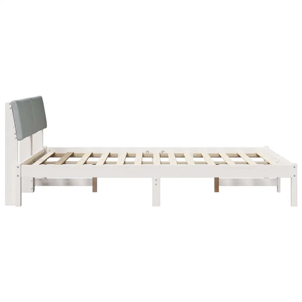 Struttura del Letto Bianco e grigio chiaro 140 x 190 cm