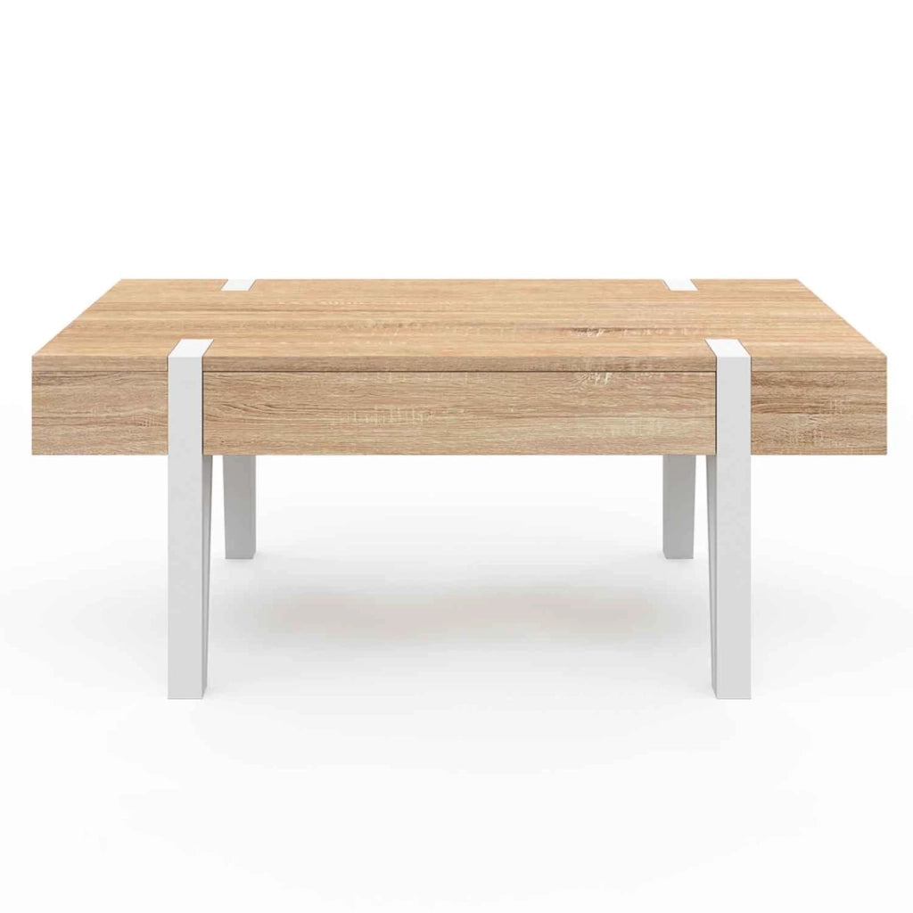 IDMarket - Mesa de centro AUSTRIA de 1 cajón con patas de pino blanco