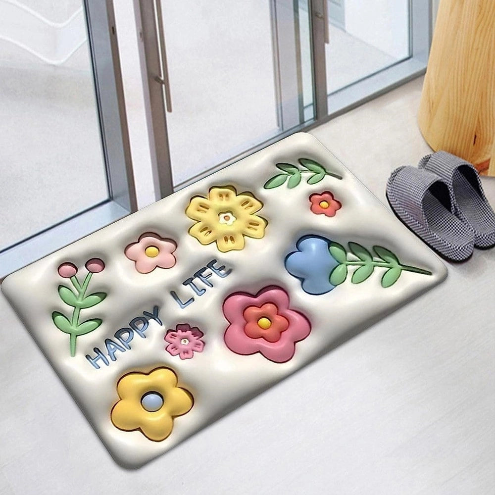Trade Shop - Tappeto 3d Bagno Antiscivolo Asciugatura Rapida Morbido Assorbente 38x58cm 87223 -