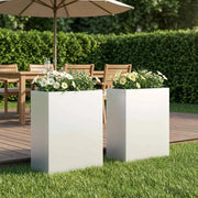 Vaso da giardino 2 pz Bianco 40 x 20 x 50 cm 8005417