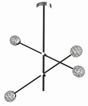 Lampadario Candellux Paksos cristallo nero metallo 4xG9