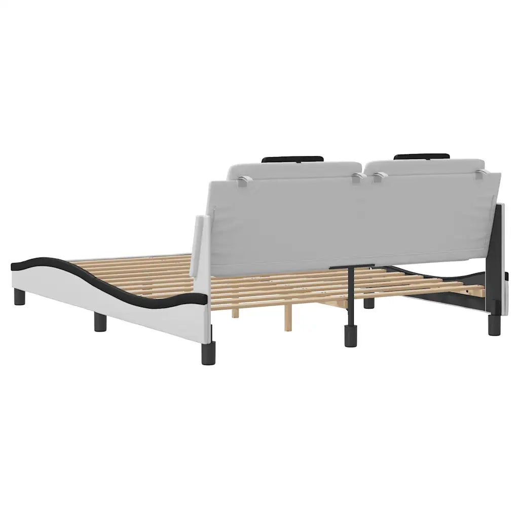 Giroletto Viana senza Materasso Nero e Bianco 160x200 cm in Similpelle