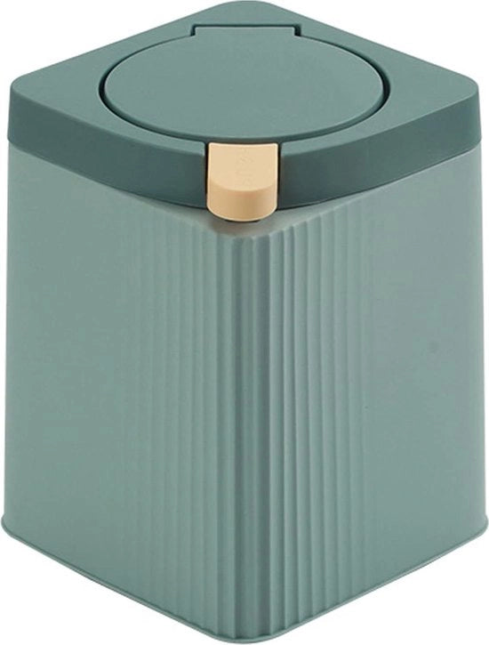 Bacchetta per la raccolta dei rifiuti di carta con coperchio a pedale per angolo - per cucina, bagno e soggiorno - 8L - colore verde