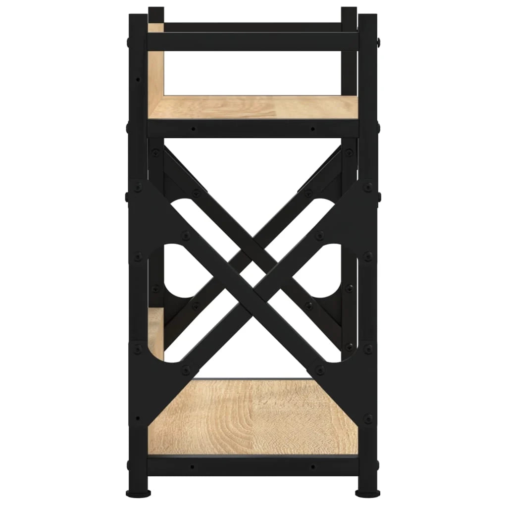Supporto per stampante a 2 livelli Sonoma scrivania/mobile per ufficio 40 x 20 x 40 cm marrone 02_0044793
