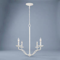 Lampadario Classico Annie Acciaio Bianco Gesso 4 Luci E14