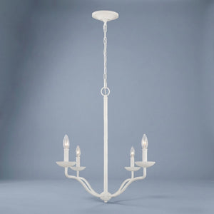 Lampadario Classico Annie Acciaio Bianco Gesso 4 Luci E14