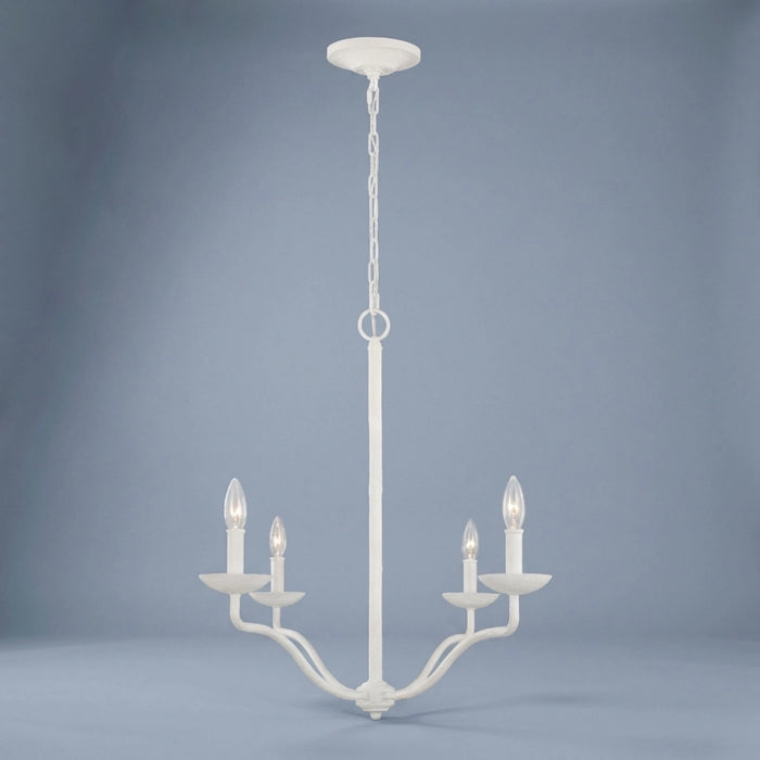 Lampadario Classico Annie Acciaio Bianco Gesso 4 Luci E14
