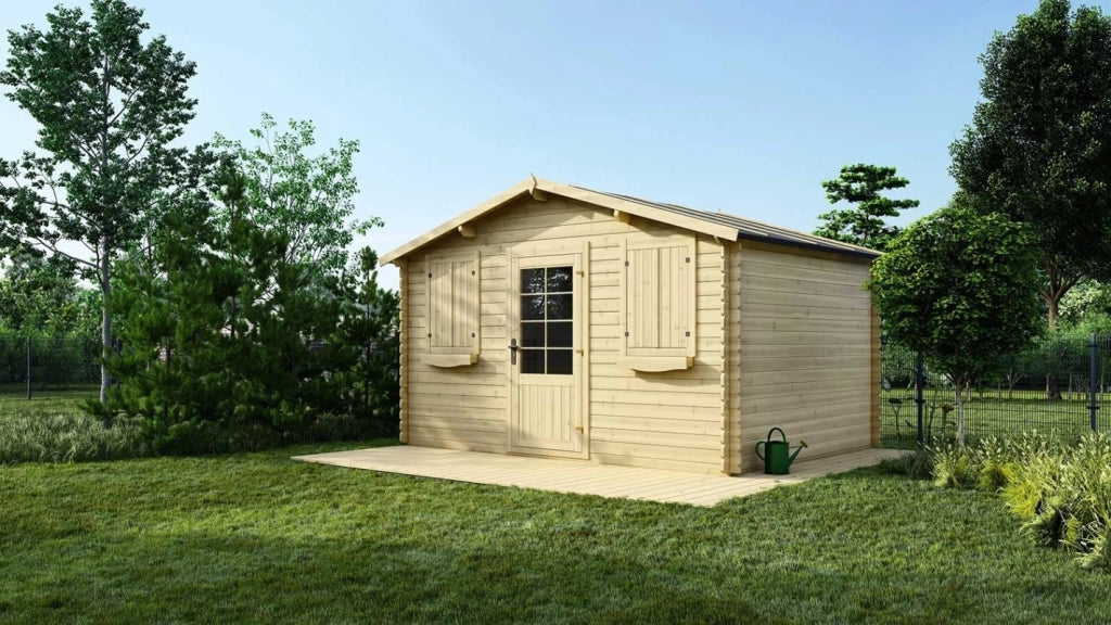 Casetta da giardino in legno - 12m2 - 4x3m - 28mm - colore: naturale - DOM137 - ALTANKA