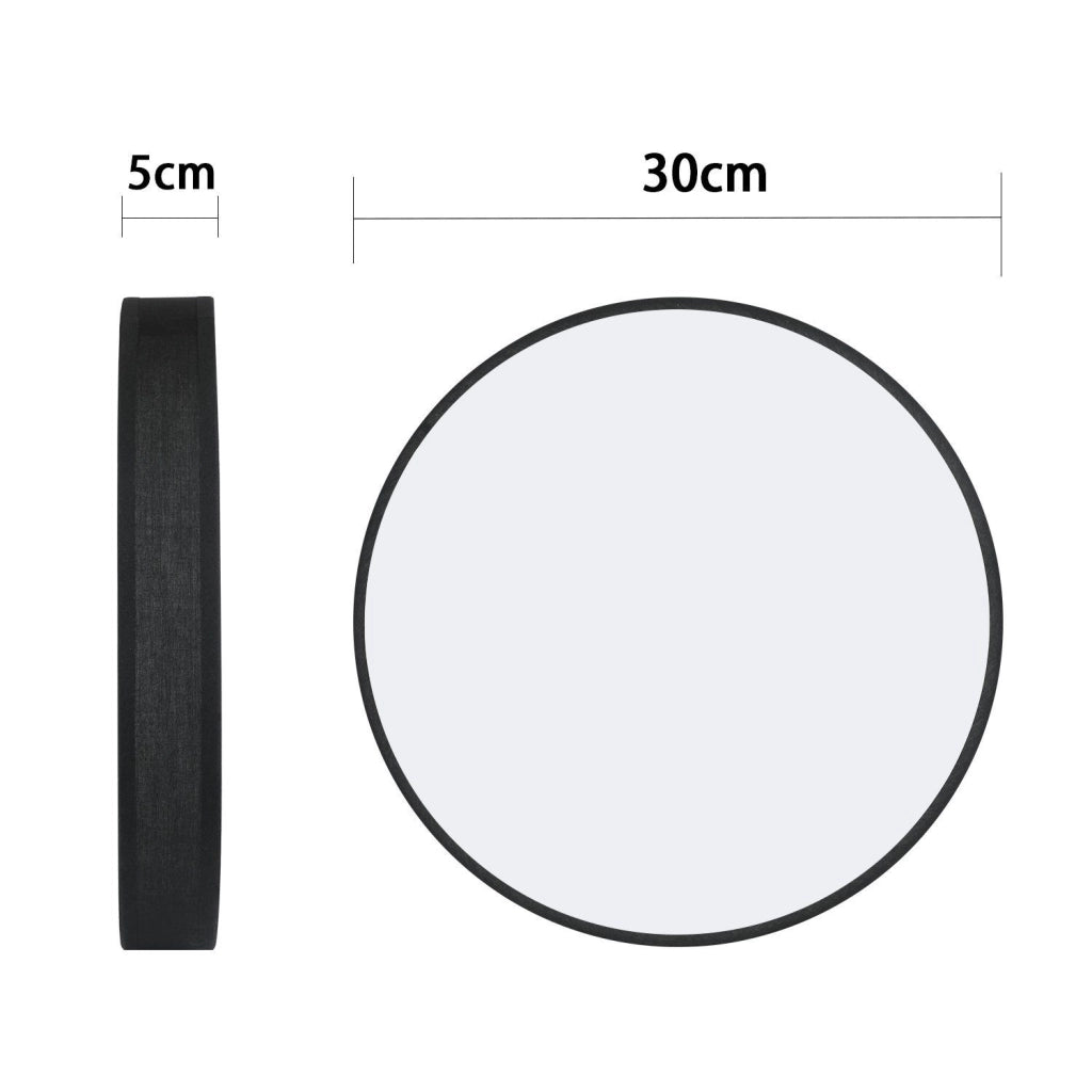 ZMH Lampada da soffitto plafoniera LED moderna paralume rotondo tessuto 30cm