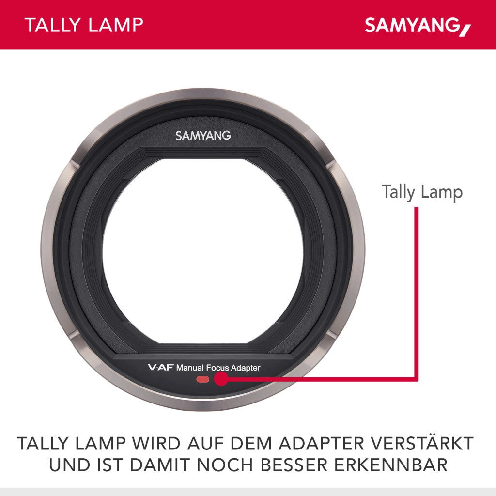 MF Adattatore per obiettivi video V-AF - messa a fuoco manuale precisa con una corsa di messa a fuoco fino a 300°, compatibile con il matte box D95, ideale per le produzioni cinematografiche
