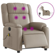 Poltrona | Sedia Relax Reclinabile Massaggio Elettrica Cappuccino Similpelle