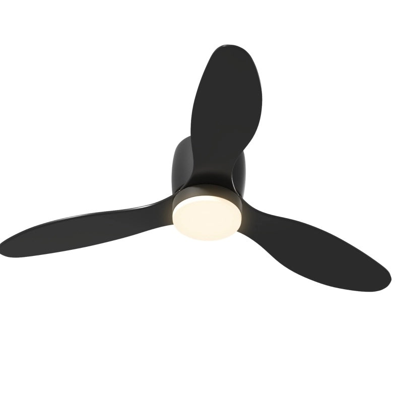 Ventilatore da soffitto ?115 cm con LED dimmerabile e motore DC reversibile in ABS nero