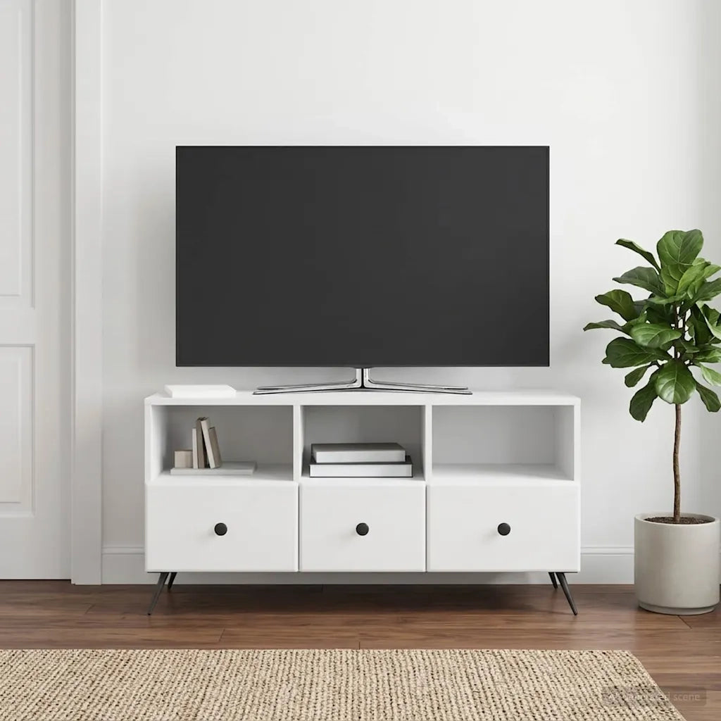 Mobile TV Bianco Lucido 102 x 34,5 x 50 cm Legno ingegnerizzato 895599