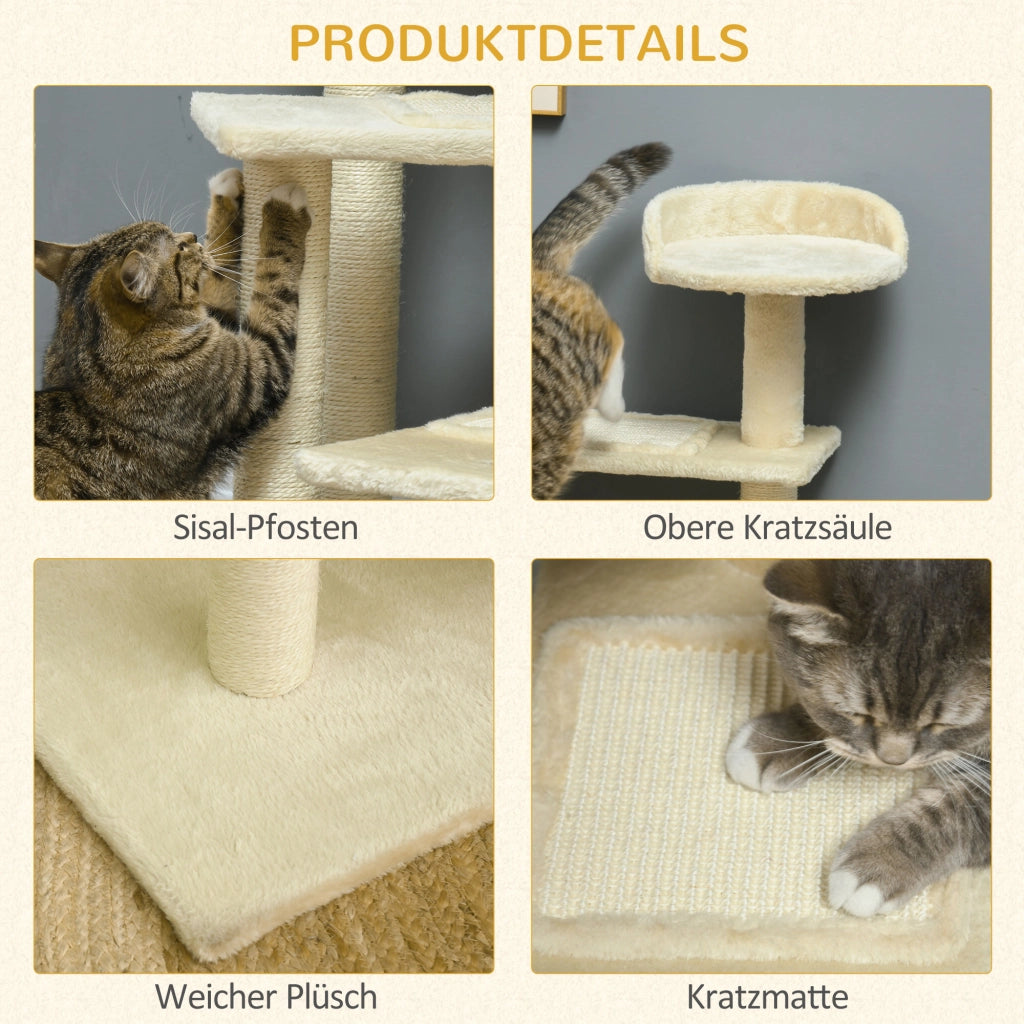 Tiragraffi per gatti con piattaforma ¨C zephmum ¨C 100 cm beige
