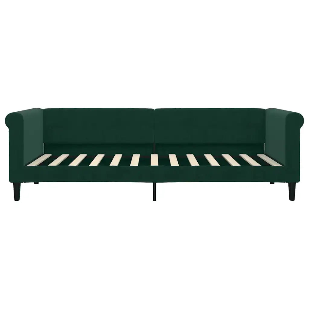 Divano Letto con Materasso Verde Scuro 90x200 cm in Velluto 3197749