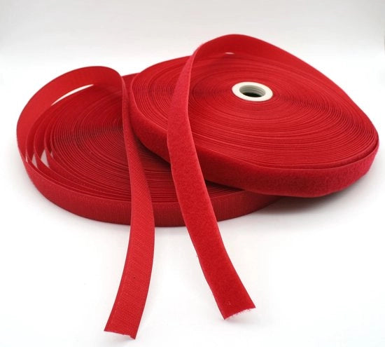 Nastro di allacciatura per cucire, Rosso, 25 m lungo, 25 mm largo, Foro e lusso robusto