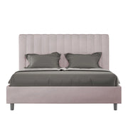 BS COM Letto una piazza e mezza senza rete imbottito 130x190 microfibra glicine
