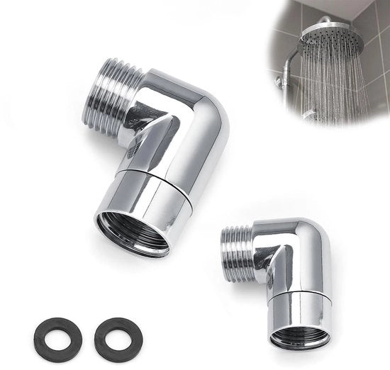 Ventilatore angolare 1/2 pollice - Adattatore per tubo doccia - Resistentente all'usura e corrosione - Acciaio inox - Estensione per getto doccia - Adatto per rubinetti e dispositivi doccia...
