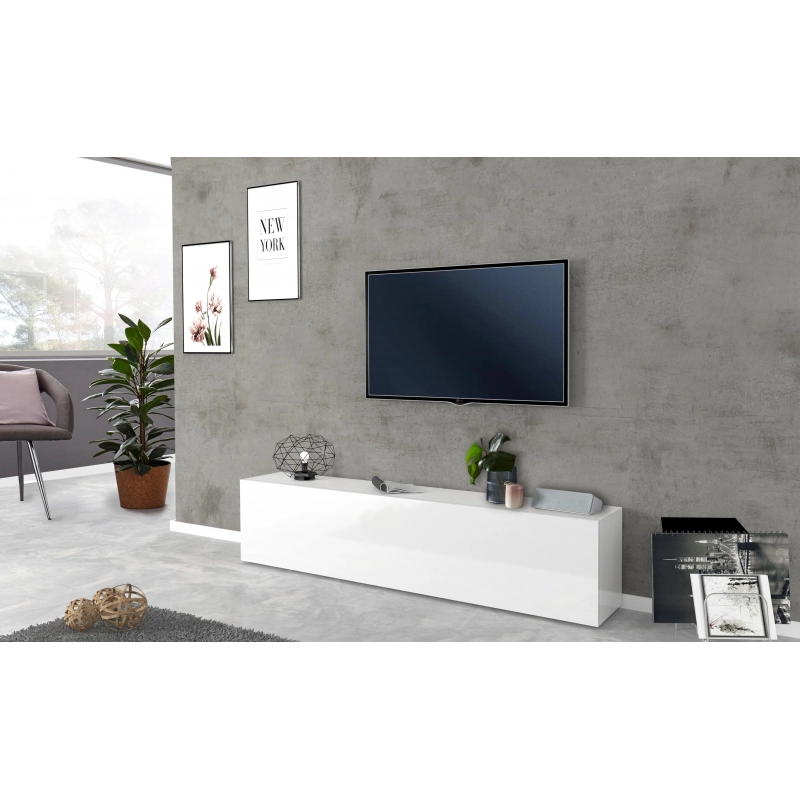 Mobile Porta TV Maruska – 1 anta a ribalta – 180x40x30 – Bianco Lucido