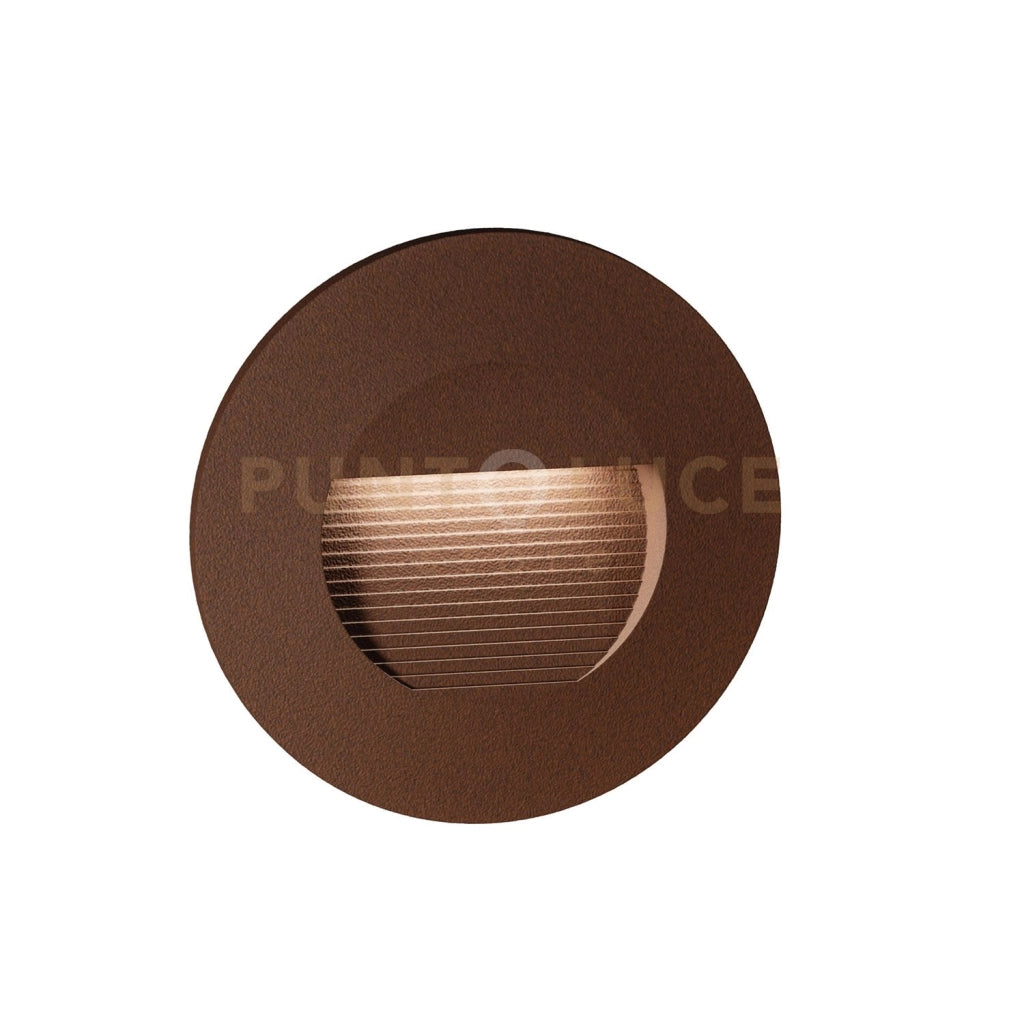 GES2112C- SEGNAPASSI LED 3000K 98LM 3W IP65 ALLUMINIO MARRONEE  VETRO INCASSO