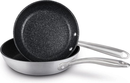 Set di pentole in acciaio inossidabile a induzione 2 pezzi - padella da 25cm e 29cm pentola antiscivolo, lavastoviglie, resistente ai graffi - pentole in acciaio inossidabile