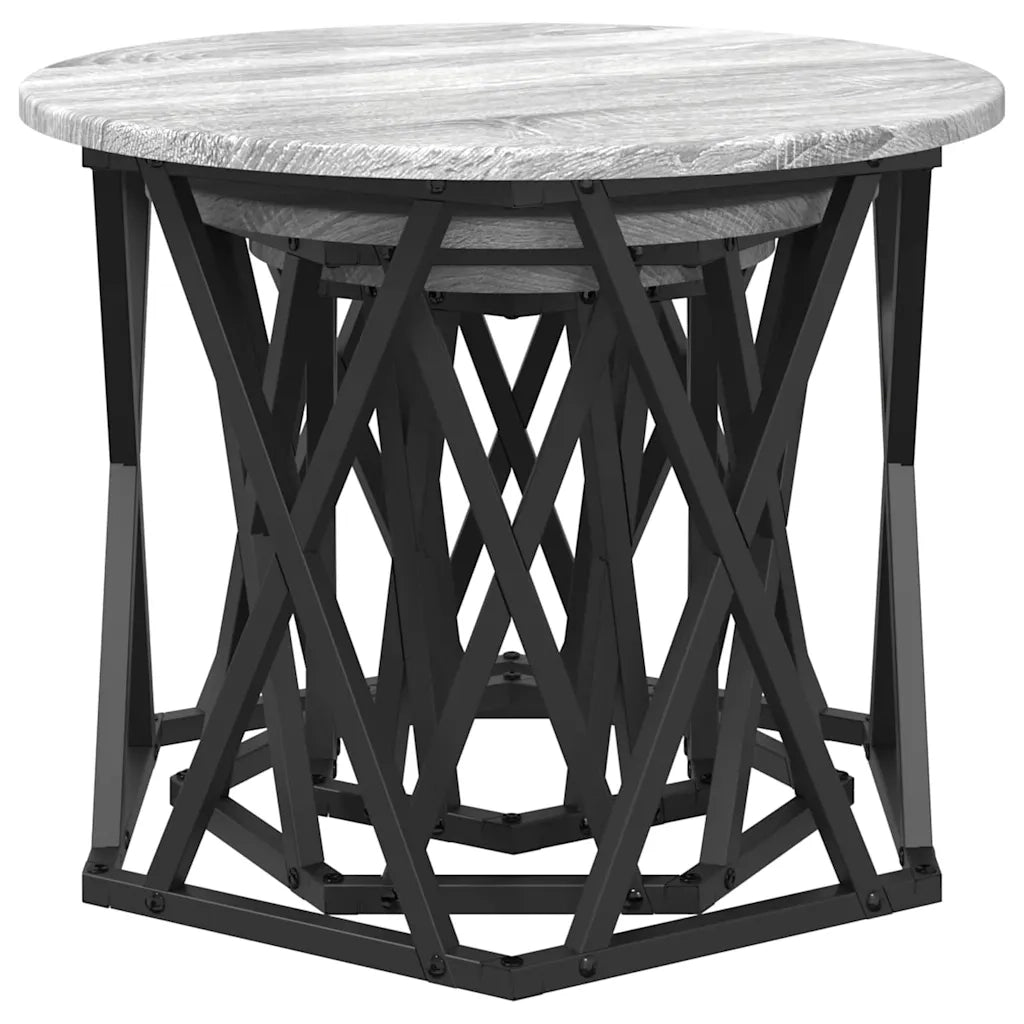 Tavolo Laterale Nesting 3 pcs Grigio Sonoma 868258