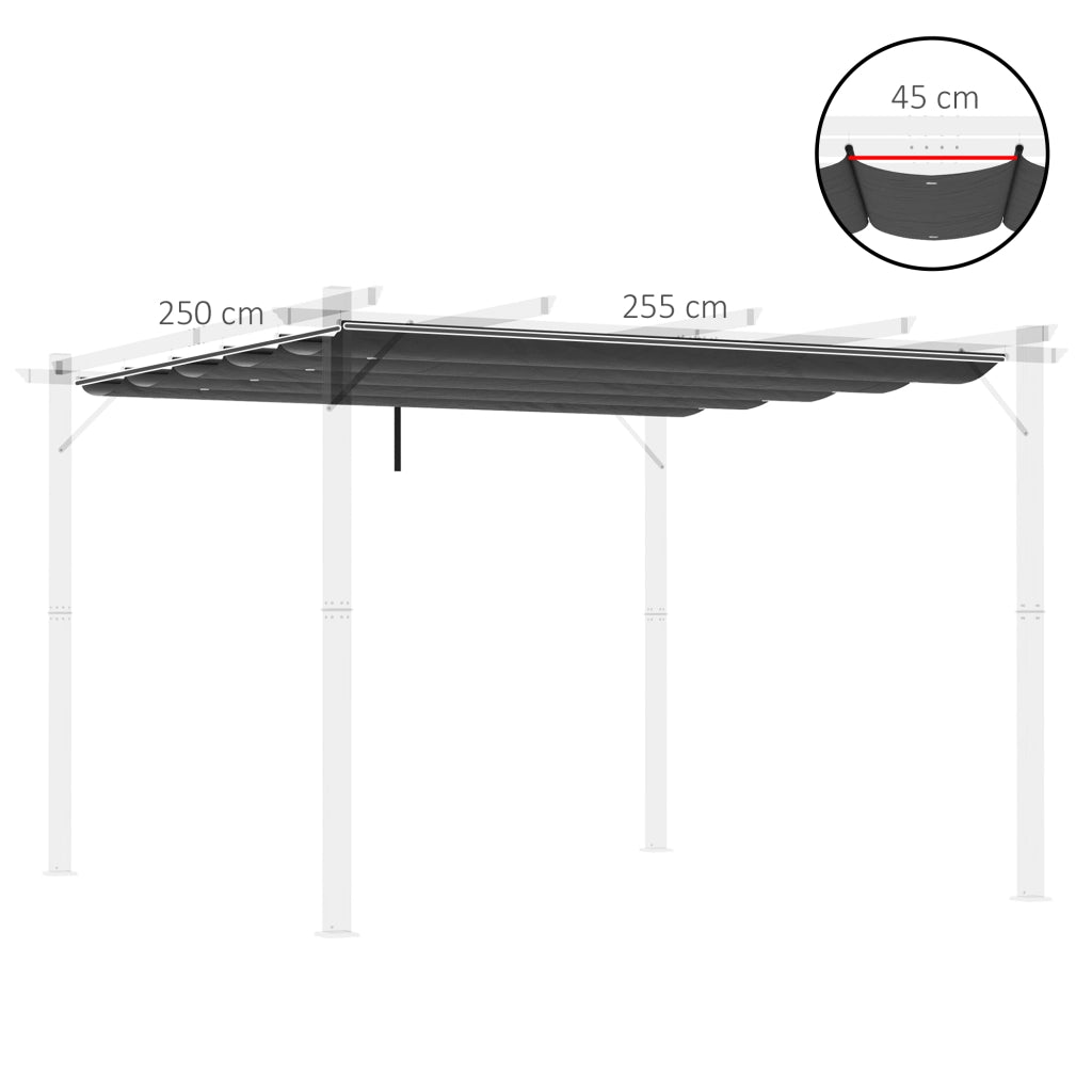 Tettuccio per Gazebo 3x3 m ¨C zephmum ¨C Grigio Poliestere