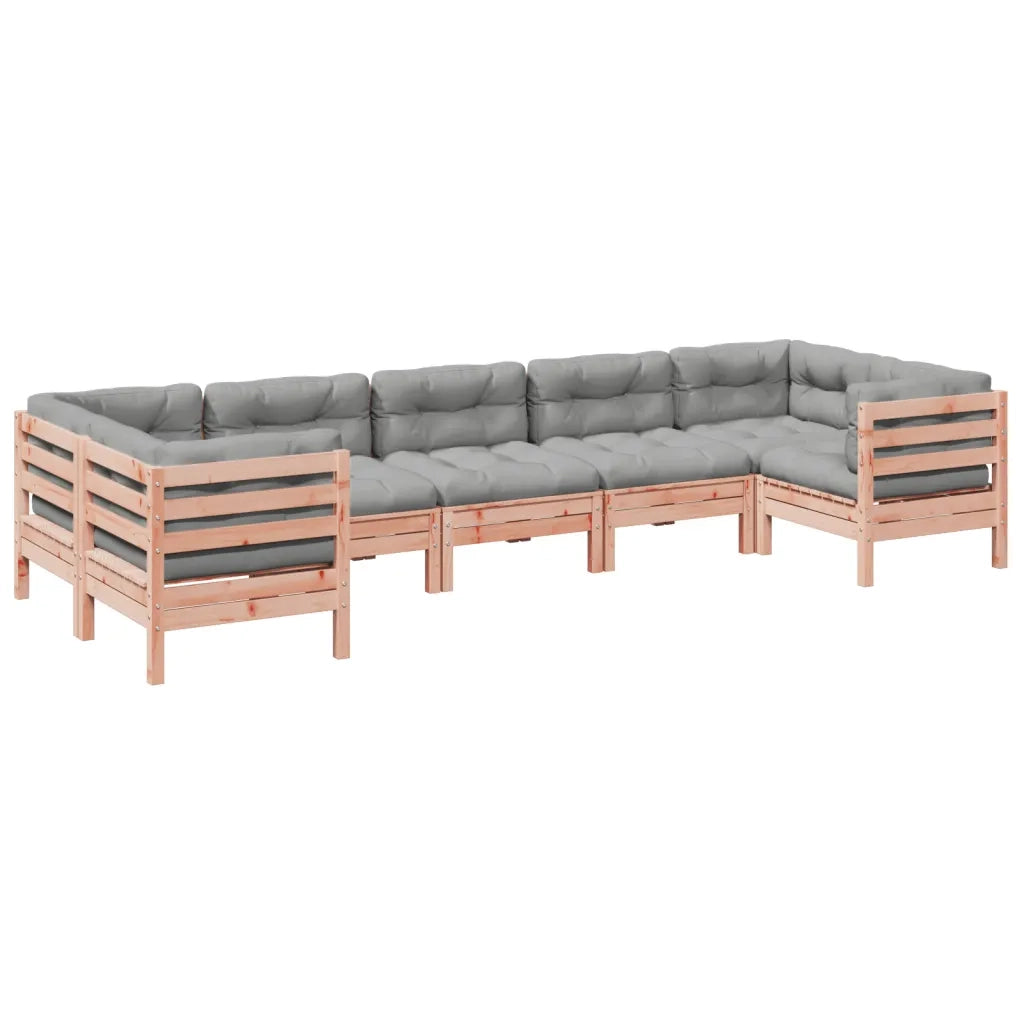 Set Divani Giardino 7 pz Cuscini Legno Massello Abete Douglas 3299623