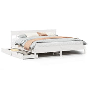Letto matrimoniale | Letto per adulti | Giroletto senza Materasso Bianco 200x200 cm Legno Massello Pino