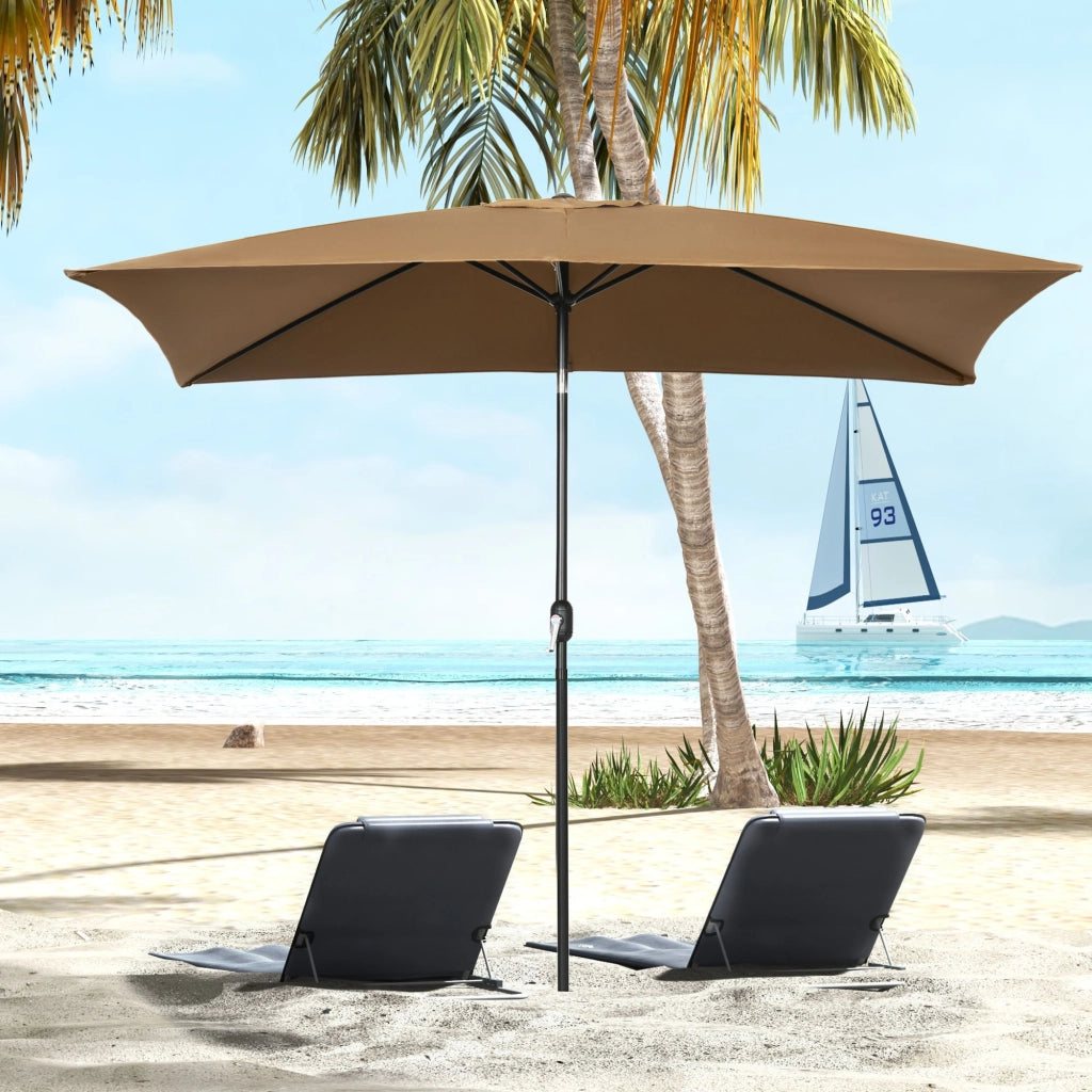 Ombrellone da Giardino Rettangolare 2x3 m ¨C zephmum ¨C Grigio con Manovella