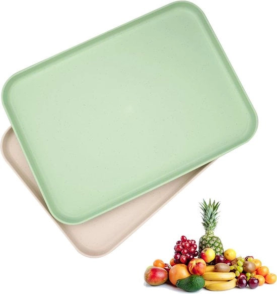 Piatti di servizio in plastica - Tavolo da servizio multifunzionale - Piccolo 30,5 x 22 cm - Colorati - Riciclabile - Rettilineo - Accessorio da cucina