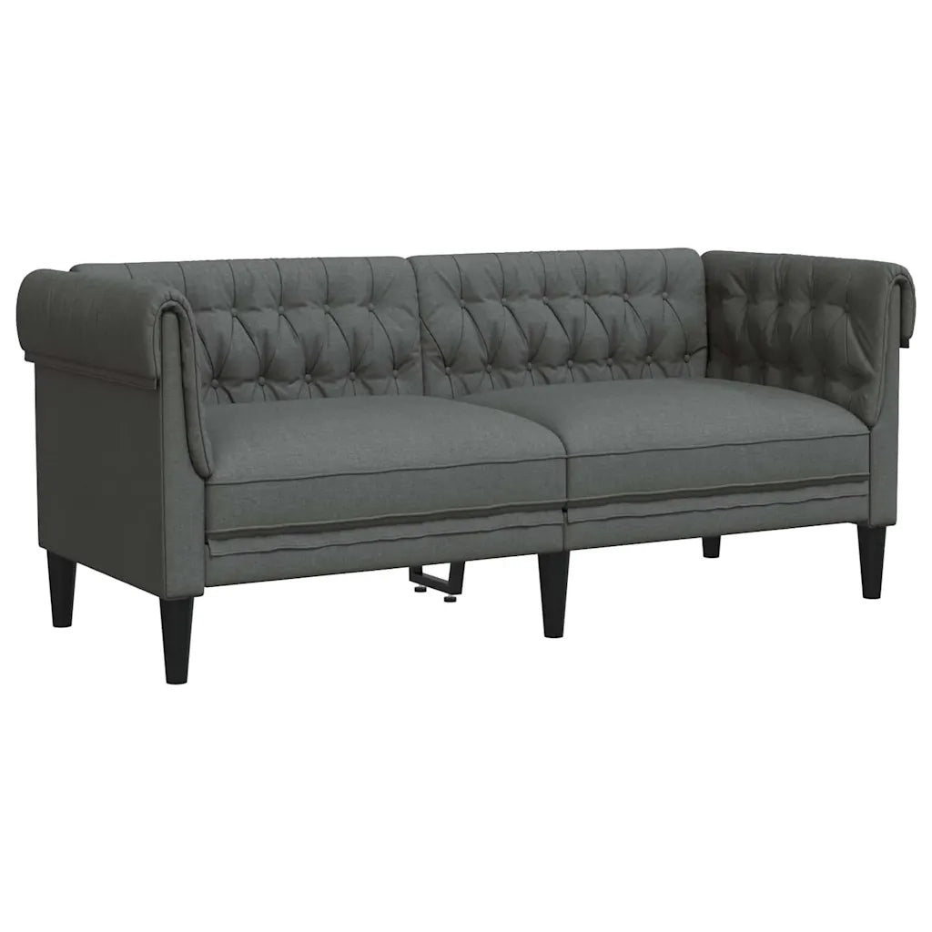 Set di divani 2 pcs Grigio scuro Tessuto