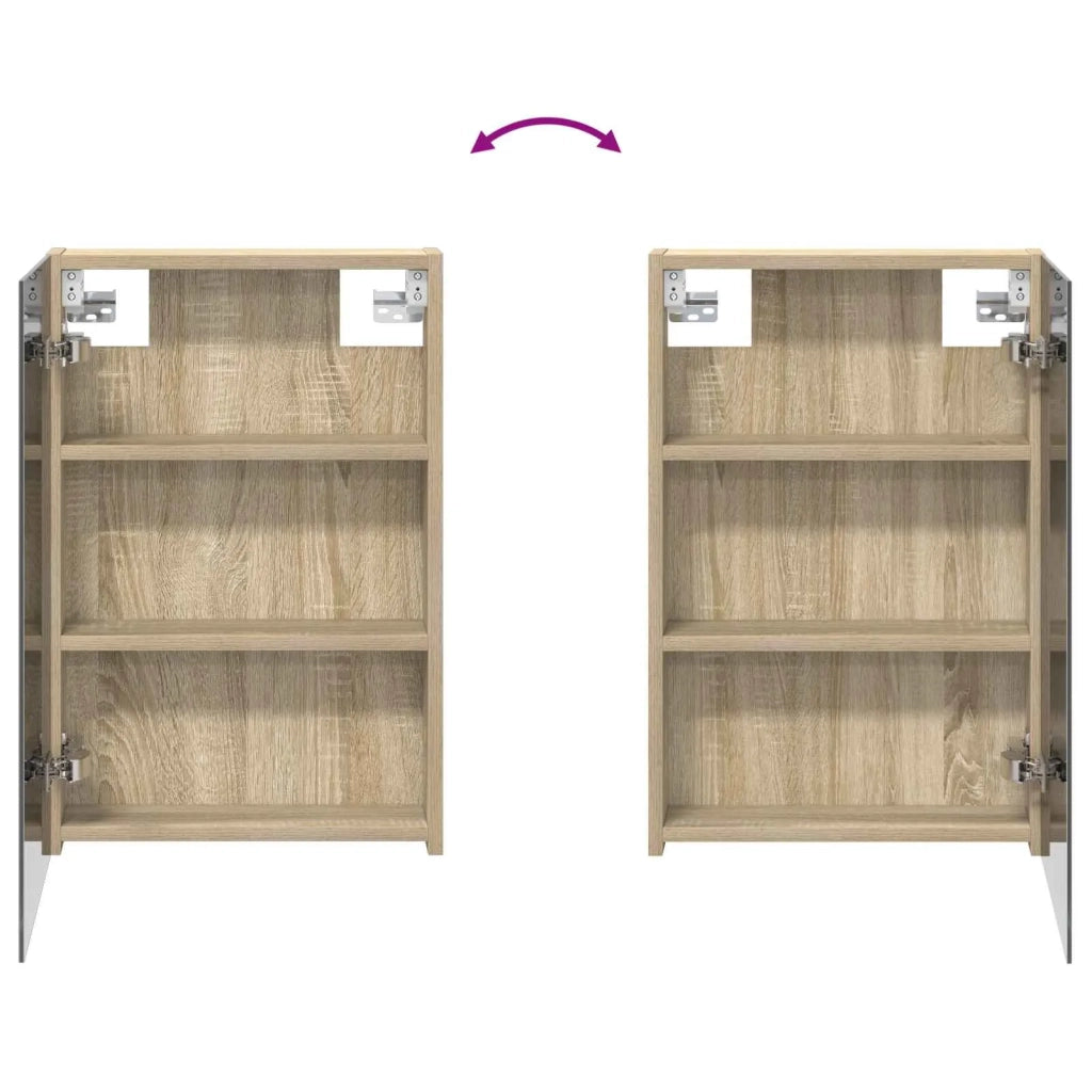 Mobiletto per specchio da bagno con lo scaffale Rovere Sonoma
