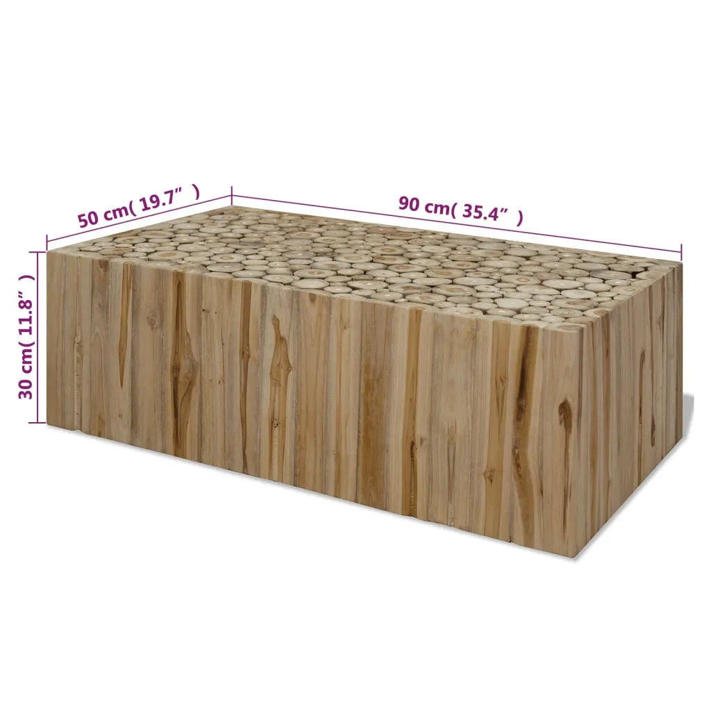 Tavolino da Salotto in Legno di Teak Autentico 90x50x30 cm 244556