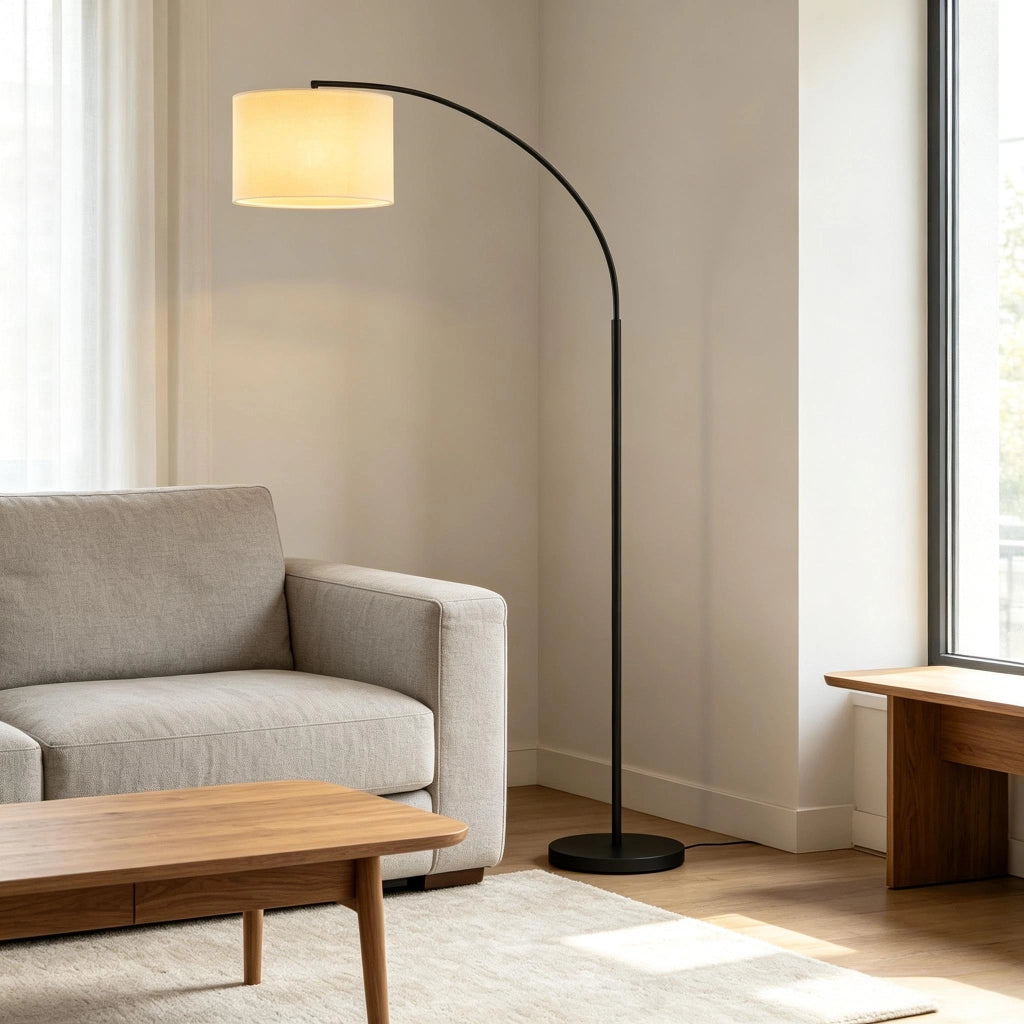 Lampada da terra ad arco moderna con telecomando, lampada da terra elegante, lampada da terra di design (solo lampada da terra ad arco, batteria non i