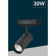 Trade Shop - Faretto Led 30 W Binario Track Trifase Faro Luce 4000k Ip20 Nero Bianco Pt4-30w - Nero