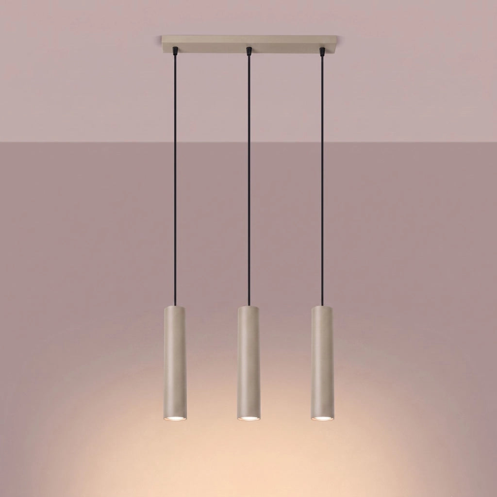 Lampada a sospensione LAGOS 3L taupe