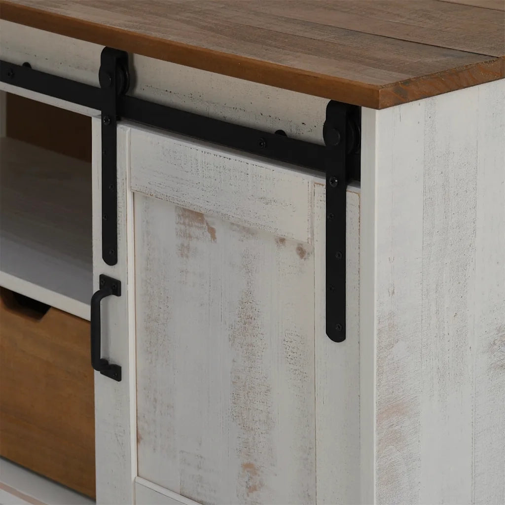 Mobile Porta TV HALDEN con Anta Scorrevole Bianco 110x40x60 cm 4018410