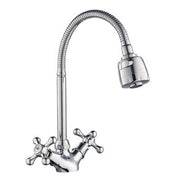 Trade Shop - Miscelatore Rubinetto Flessibile Manopole Croce Cucina Lavello Ottone Roma 69408 -