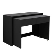 Scrivania pieghevole 2 in 1 con 2 cassetti e ruote - per studio - 110 x 40 x 78 cm - nero
