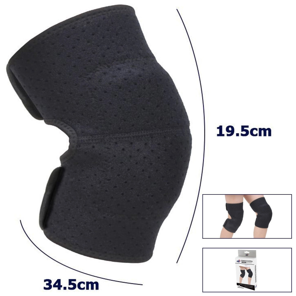 Trade Shop - Coppia Ginocchiere Fascia Tutore Anallergica Lavabile Per Bambini Colore Nero S -