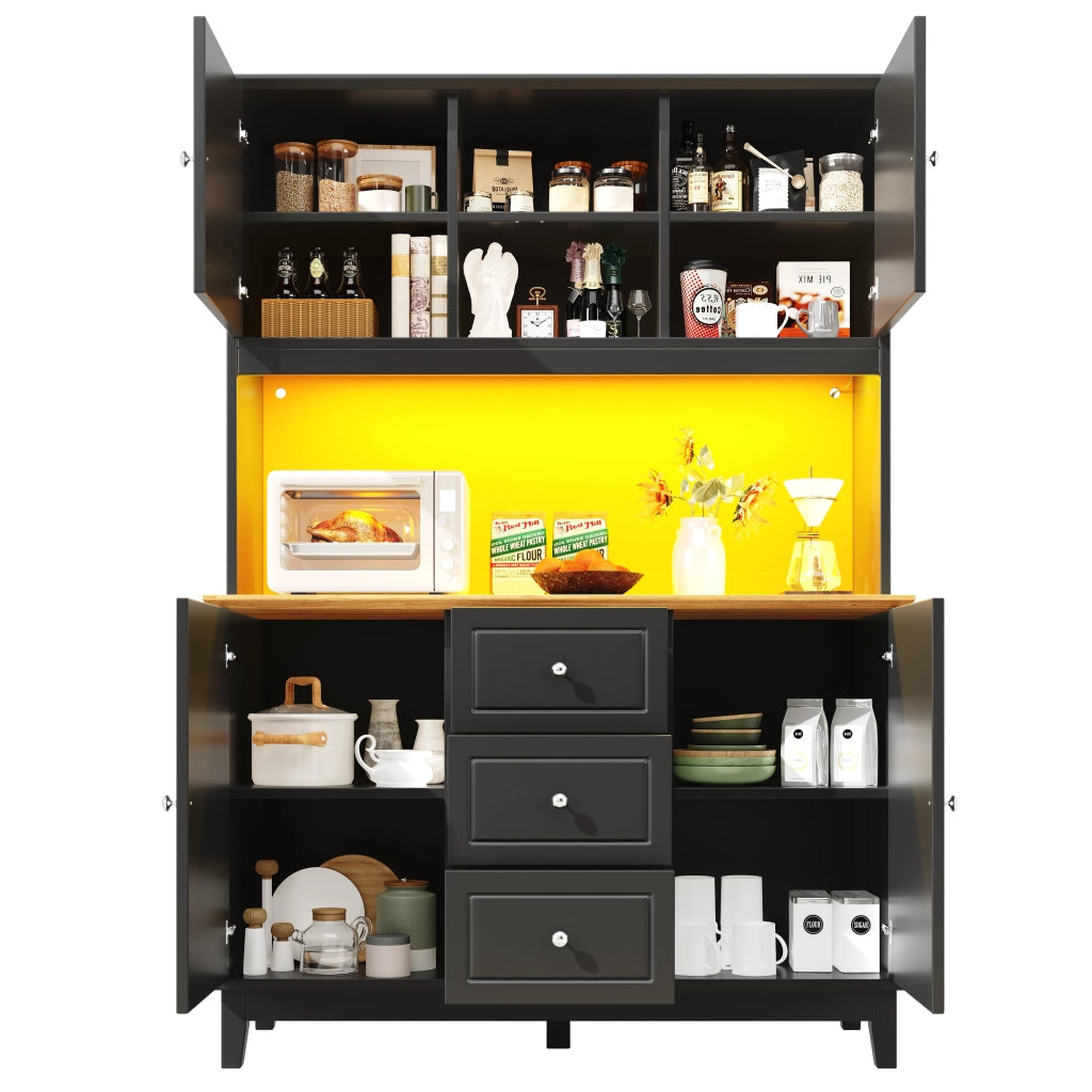 Vetrina Soggiorno con LED, Musica e App ¨C MINIMAL ¨C 4 Ante, 3 Cassetti, 120x40x180