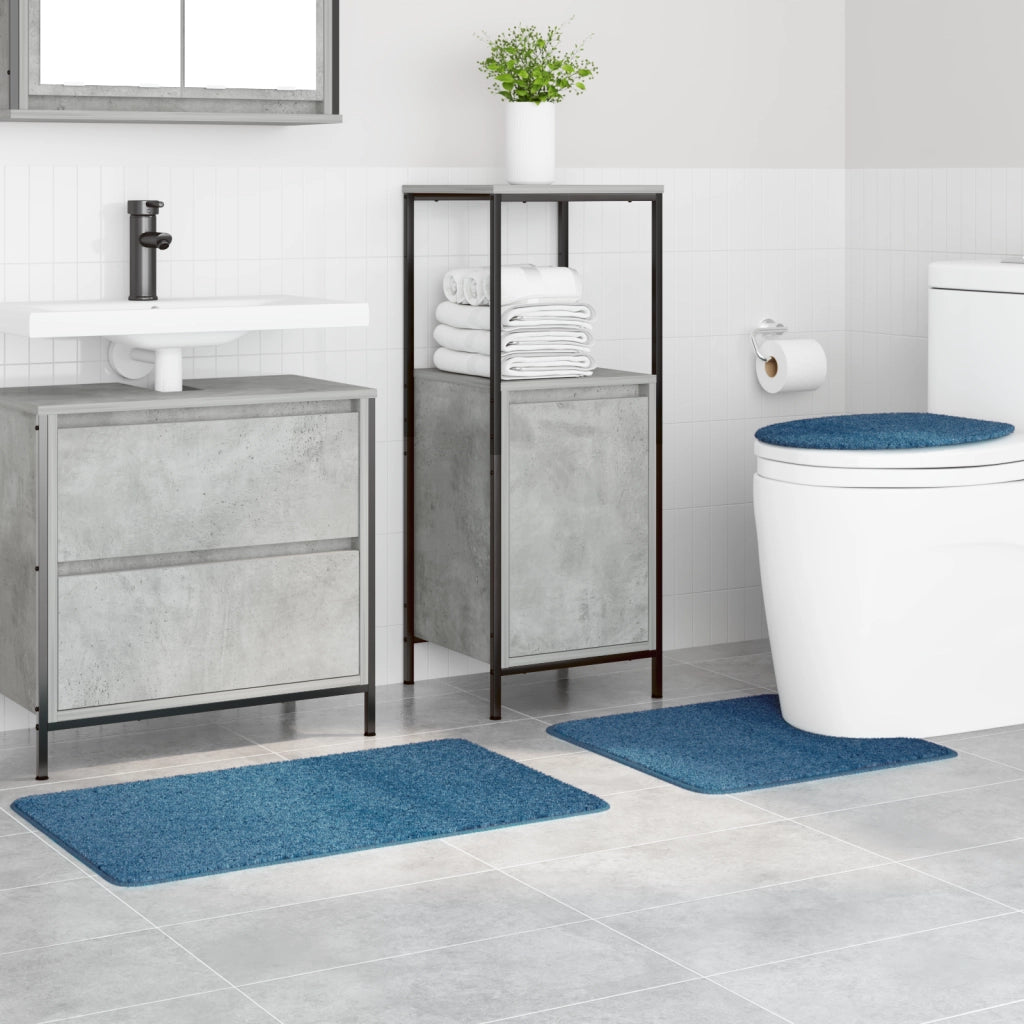 Set di 3 tappetini da bagno vitaXL Blu in Polipropilene Antiscivolo