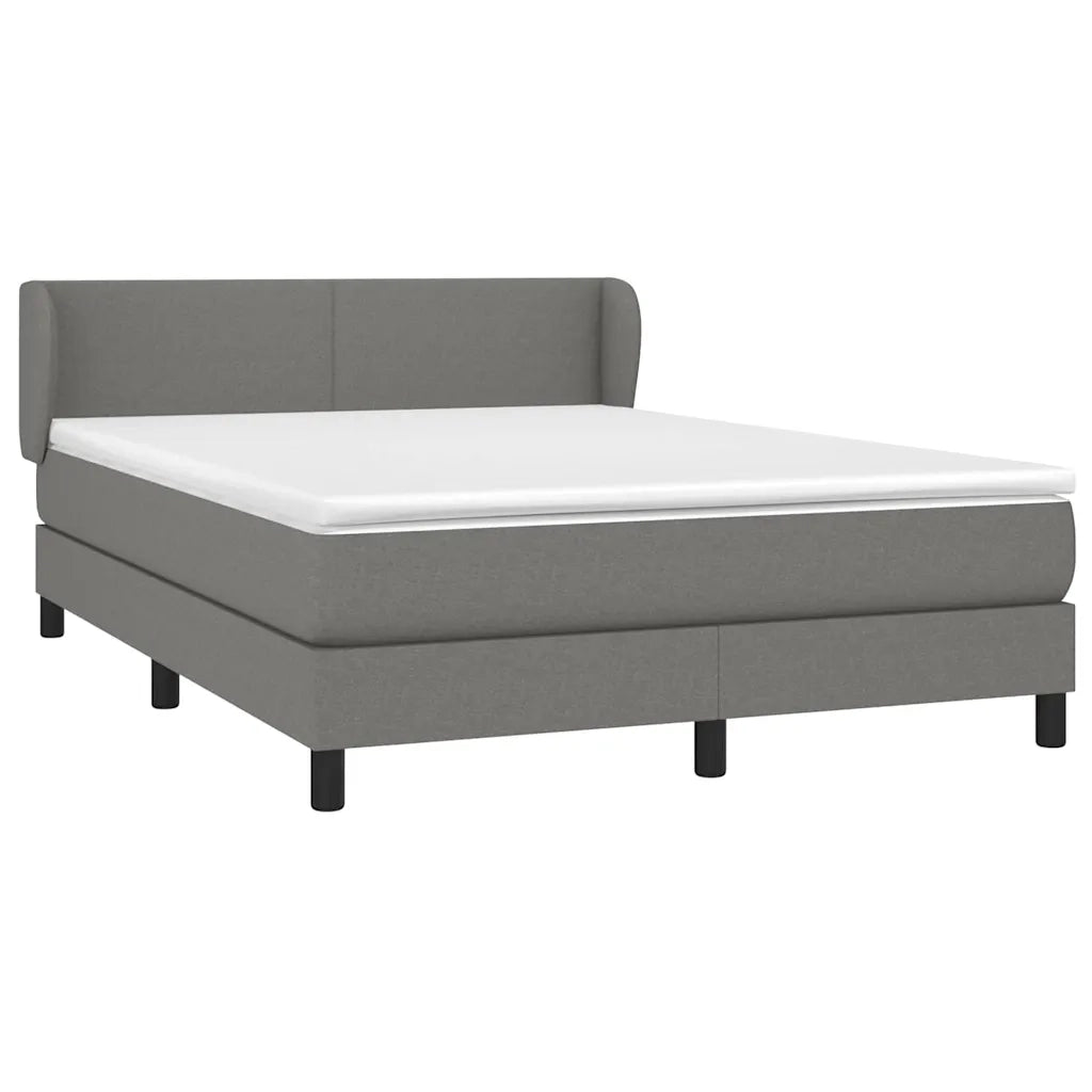 Giroletto a Molle con Materasso Grigio Scuro 140x200cm Tessuto 3126086