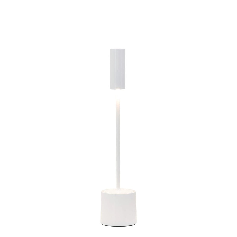 Zafferano - Lampada da tavolo ricaricabile Carolina Led dimmerabile Touch - Uso interno/esterno Autonomia 9h - Bianco Lucido