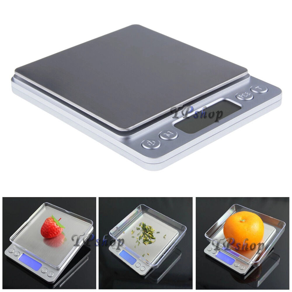 BILANCIA ELETTRONICA BILANCINO DI PRECISIONE DIGITALE LCD PESA 0.1g 2KG PESO