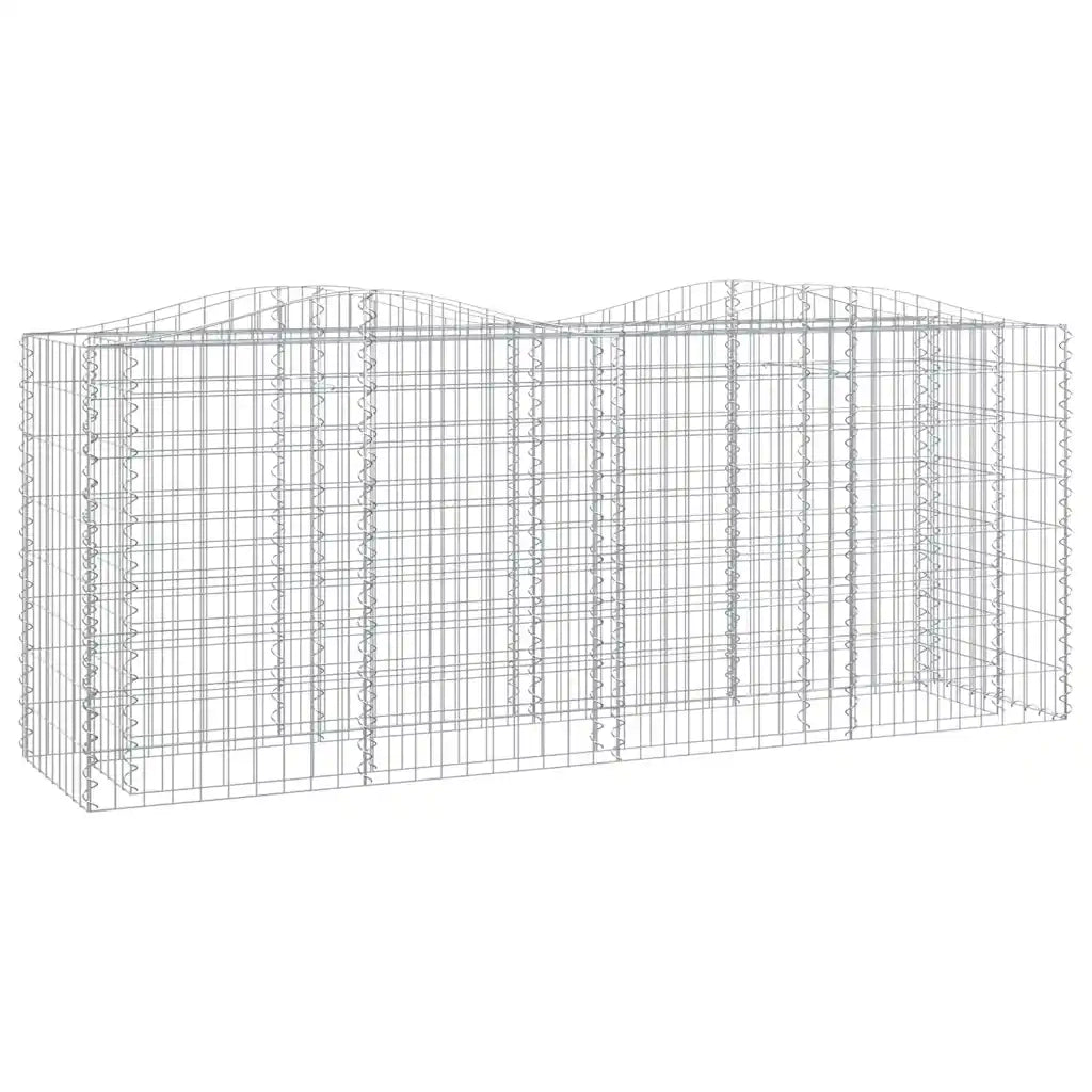 Gabbione ad Arco con Letto Rialzato 200x50x100 cm Ferro Zincato 153546