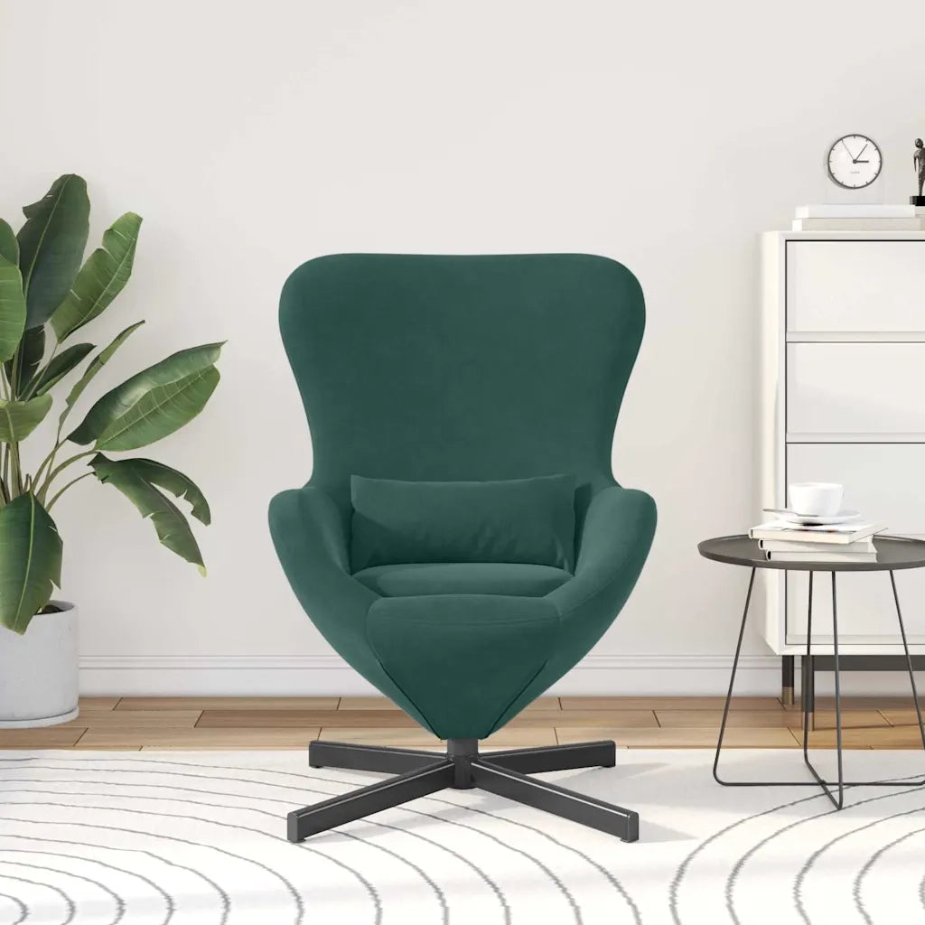Divano Sedia-Poltrona uovo Verde Scuro 63 x 73 x 90 cm Velluto