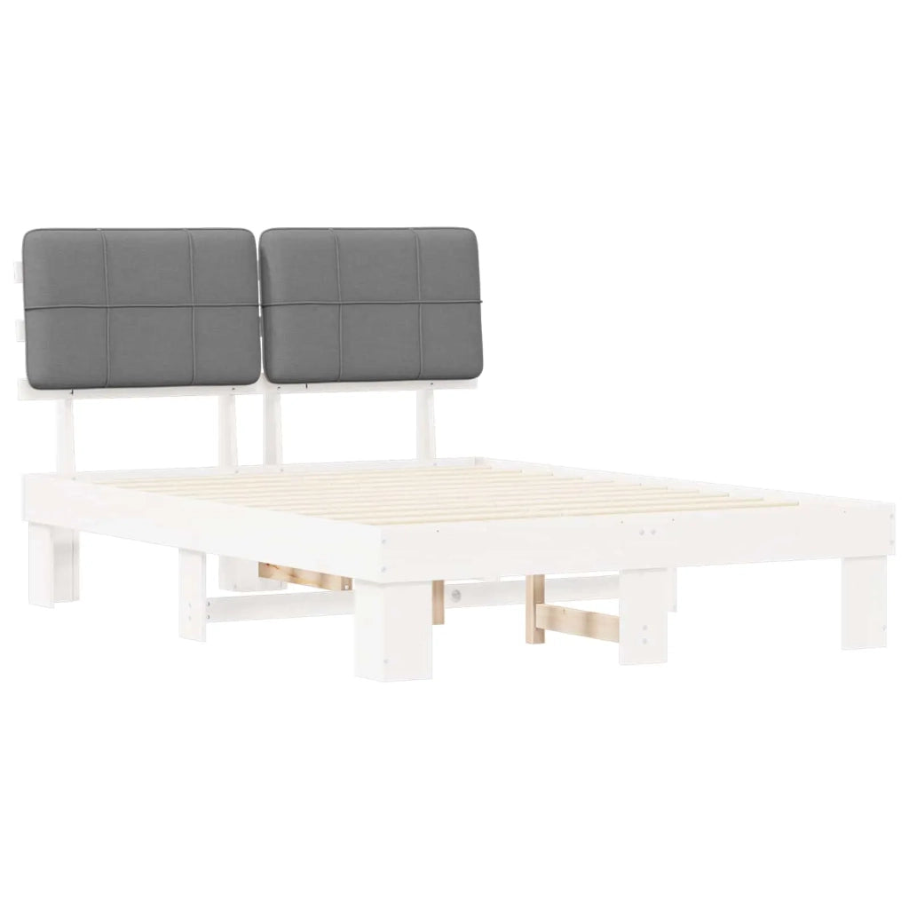 Letto con Testiera Rivestita Grigio chiaro 120 x 200 cm